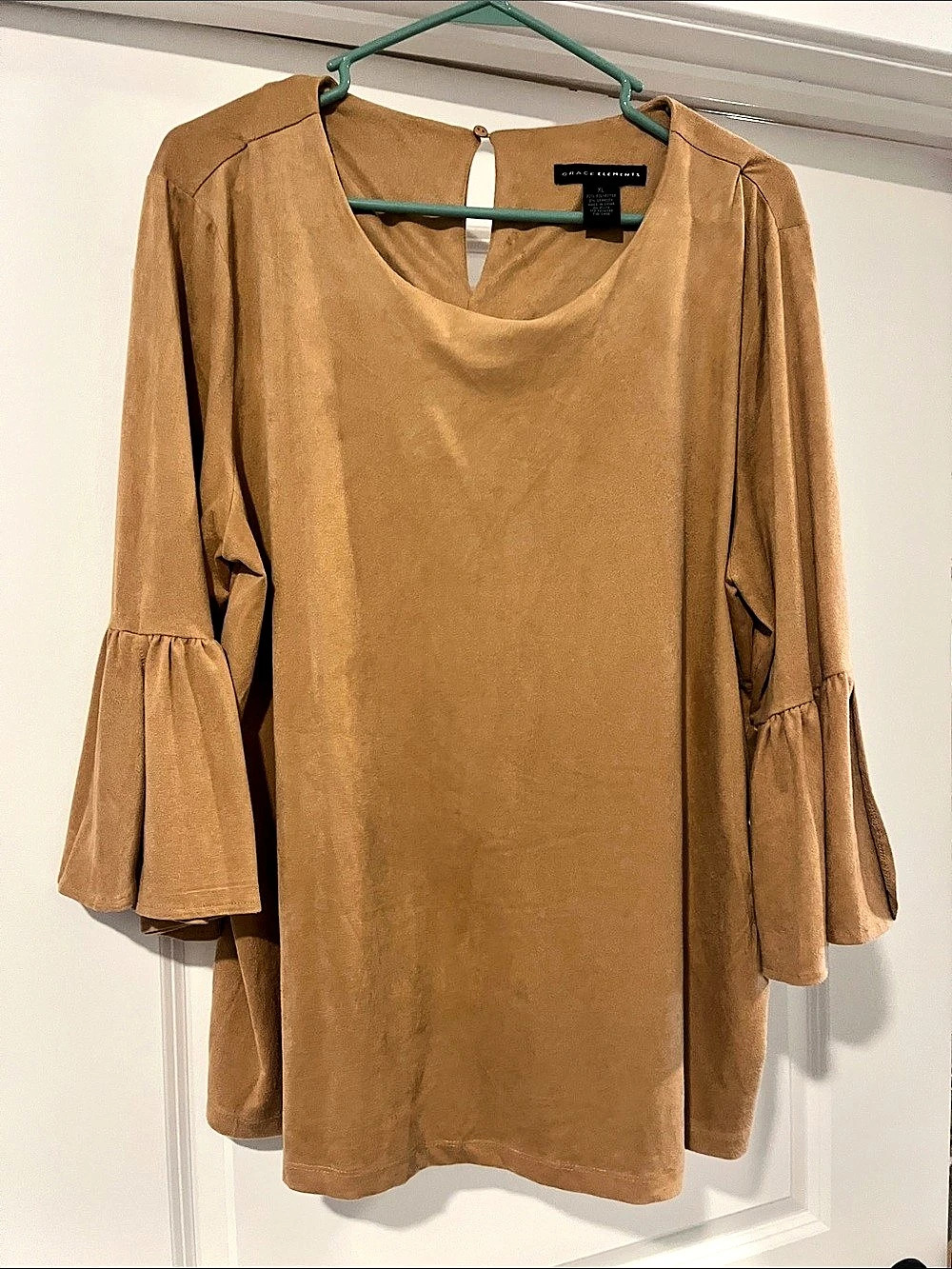 Grace Elements Bell Sleeve Tunic in Brown Size XL Like New